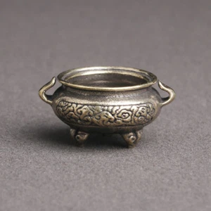 Brass Copper Cauldron Three Legged Tripod Figurine Home Decor Ding Ornaments - Picture 1 of 6