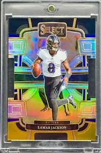 Lamar Jackson RARE BLACK GOLD REFRACTOR INVESTMENT CARD PANINI RAVENS MINT - Picture 1 of 2
