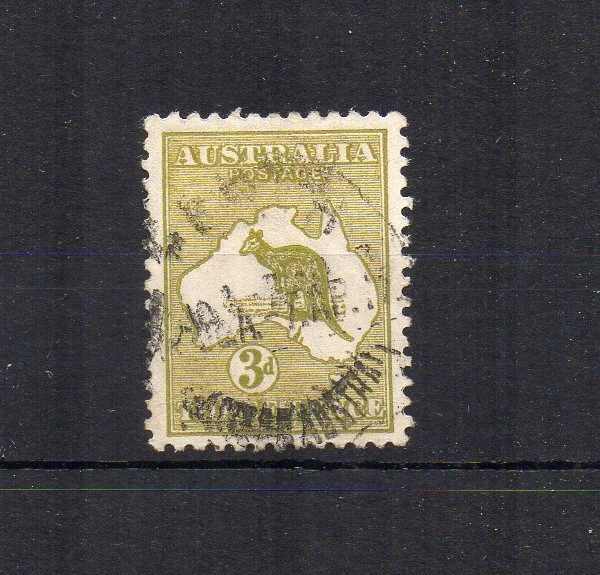 Austrália 1915-27 3D verde oliva canguru FU CDS - Imagem 1 de 1