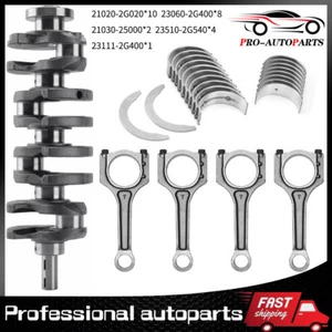 Crankshaft + Con Rod + Main rod Bearing for 2.0L Turbo Hyundai Sonata Kia Optima - Picture 1 of 12