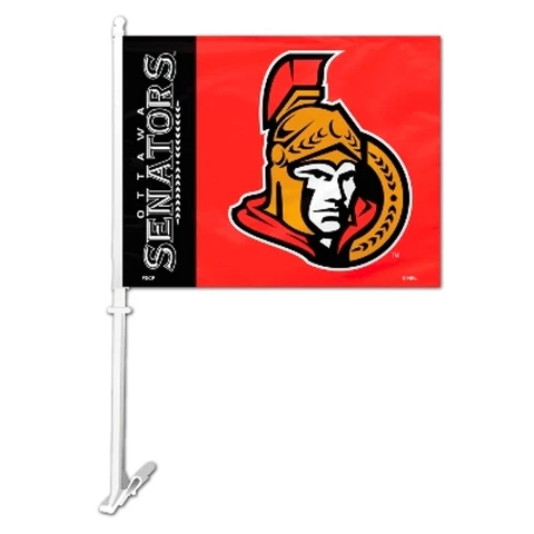 Ottawa Senators DELUXE CAR FLAG TWO SIDED GIFT  with wall mount Room Cover