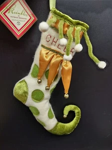 PATIENCE BREWSTER Department 56 Krinkles CHEER 9" Christmas Stocking, NWT - Picture 1 of 6