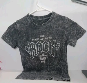AC/DC For Those About To Rock Distressed Gray T Shirt Small - Picture 1 of 3