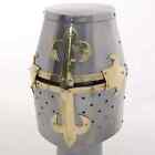 Knight Norman Medieval Armor Great helmet Great helm with brass lily-cross