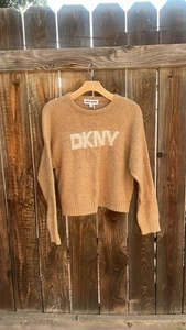 DKNY JEANS Women's Tinsel Logo Boucle Sweater. NWT - Picture 1 of 14
