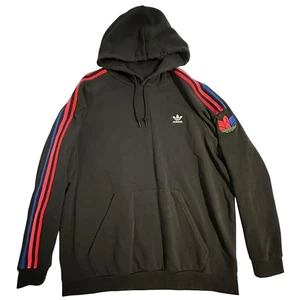Neu ohne Etikett Adidas bestickt Adicolor Trefoil schwarz Hoodie Sweatshirt B&T 2XL - Bild 1 von 8