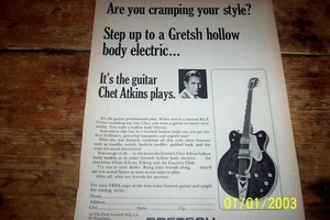 CHET ATKINS (GRETSCH GUITAR / Country Gentleman / Tennessean ) 1963 PROMO Ad NM - Bild 1 von 1