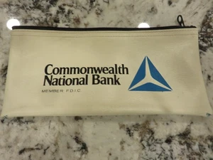 Vintage Commonwealth National Bank Vinyl Reißverschluss Bank Depot Tasche Central PA - Bild 1 von 5