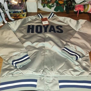NUOVO Mitchell & Ness Georgetown Hoyas retrò raso bomber giacca uomo taglia M $125 - Foto 1 di 9