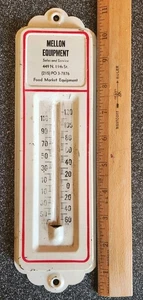 Mellon Equipment Metall Werbung Thermometer Local PA Schild Vintage  - Bild 1 von 5