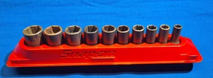 Snap-On 10 pc 3/8" Dr 6-Pt SAE Semi-Deep Impact Socket Set 5/16"-7/8" 210IMFSYA - Picture 1 of 10