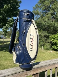** Vintage Customised Golf Cart Bag Leather Hyatt Hotels ** - Picture 1 of 5
