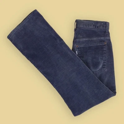 Pantalones De Colección Años 70 Levi's Blanco Tab Azul Terciopelo 5 Bolsillos Acampanados Bootcut 31 x 29 Foto 1 de 4