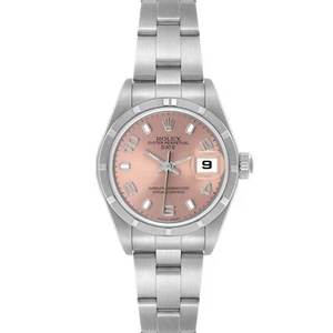 Rolex Date Salmon Dial Oyster Bracelet Steel Ladies Watch 79190 - Picture 1 of 11