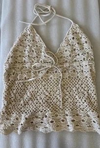 Top Newport News beige ecrù all'uncinetto e foderato taglia small usato in ottime condizioni - Foto 1 di 6