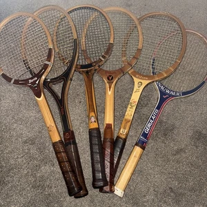 Vintage wooden tennis rackets Racquet Lot (6) Vilas Kramer Snauwaert Head Wilson - Picture 1 of 8
