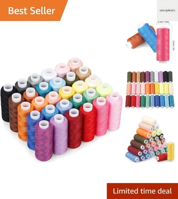 30 cores de fio de poliéster durável: carretéis de 250 jardas para costura e bordado - Imagem 1 de 4
