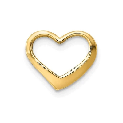 Colgante con dije de corazón flotante 2D de oro amarillo sólido de 14k - 14 mm x 12 mm Foto 1 de 4