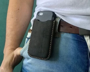 Premium Handmade Leather Case with Belt Clip  Custom Made for Your Phone - Picture 1 of 9
