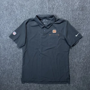 Cincinnati Bengals Nike On Field Polo Shirt Mens Large Black Gray Dri Fit NFL - Picture 1 of 6