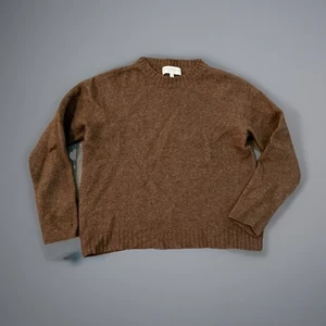 Bianco & Blu Italy Merino Wool Cashmere Brown Sweater Crew Neck Medium - Picture 1 of 8