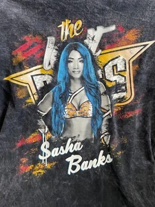WWE Authentic Sasha Banks "The Boss" T-Shirt - Distressed Style - Unisex Size S - Picture 1 of 4
