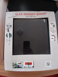 Glas Magnet Board 30x30cm mit stift und halterung und 2 magnete - Bild 1 von 1