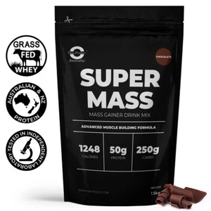 3KG CHOCOLATE SUPER MASS GAINER WHEY PROTEIN - COMPLETE GAINS - Picture 1 of 2