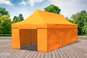 Faltpavillon Faltzelt Pavillon 3x9 Orange Gartenzelt Klappzelt Wasserdicht - Bild 1 von 11