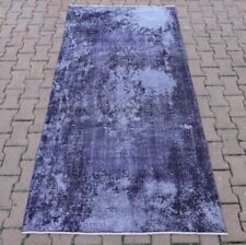 Gray Overdyed Carpet Turkish Anatolian Handmade Vintage Bohemian Wool Rug 4x7 ft