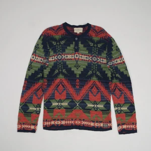 Ralph Lauren Denim & Supply Aztec Navajo Knitted Henley Sweater Sweatshirt M - Bild 1 von 6