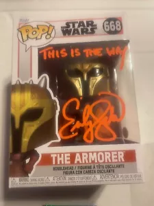 Emily Swallow firmato Funko Pop inchiostro arancione #680 Mandalorian The Armorer Hot!!! - Foto 1 di 6