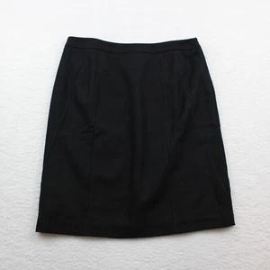 Harve Benard Wollmischung Seitenreißverschluss Bleistiftrock Damengröße 8 gestreift schwarz - Bild 1 von 5