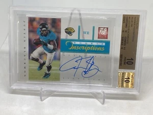 12 Elite RC Inscriptions-Blue Ink Justin Blackmon BGS PRISTINE 10 AUTO 10 POP 4 - Picture 1 of 7