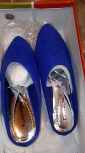 Pierre Dumas Royal Blue micro slip on flat size 5 1/2 - Picture 1 of 12