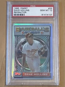 1993 Finest Refractor PSA 10 Dave Hollins Gem Mint #23 - Picture 1 of 2