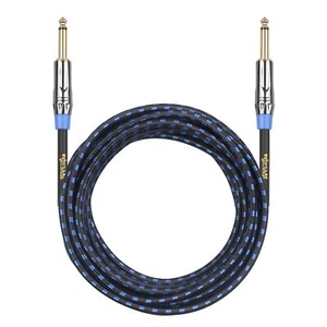 Clef Audio Labs Cavo per Chitarra Strumento, 15ft - 1PK, Giacca Intrecciata Blu - Foto 1 di 5
