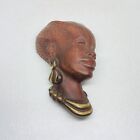 Sehr seltene 1950er Jahre Gmundner Keramik Österreich afrikanische Frau Königin Wandkunst G.K Fink 0