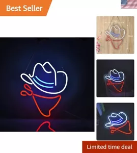 Modern Cowboy Hat LED Neon Sign – Stylish Wall Decor for Home & Recreation Rooms - Picture 1 of 6