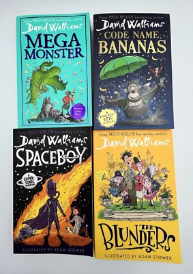 Mega Monster David Walliams Set of 4 Books Code Name Bananas Spaceboy Blunders - image 1 of 4