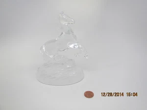 Clear Glass Horse Figurine Paperweight Rearing Stallion on Frosted HARD to FIND - Imagen 1 de 5