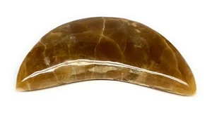 2.77 lbs, 7.6"x3.3"x1.6" Honey Calcite Moon Crest Gemstone,Healing Crystal, B269 - Picture 1 of 9
