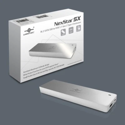 Vantec NexStar SX M.2 SATA SSD to USB 3.1 Gen 2 Type C Enclosure - Image 1 of 4