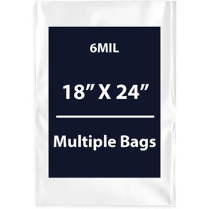 6Mil 18" X 24" | Bolsas planas de polietileno transparentes LDPE, flexibles y duraderas | Múltiples bolsas - Imagen 1 de 13