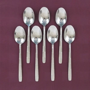 Cambridge Landscape set of 7 teaspoons stainless steel flatware spoon - Picture 1 of 4