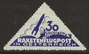 1933 AUSTRIA Schmiedl 30 gr. rocket stamp, inverted Katapultflug overprint-24A1b - Picture 1 of 2
