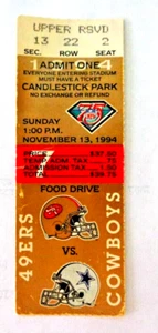 49ers vs Dallas Cowboys vintage ticket stub - Bild 1 von 3