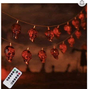 4 Sets-30 Happy Halloween Led Skull/Eye Multi Color Lights with Remote, New - Picture 1 of 12