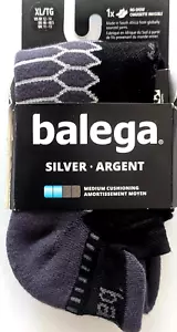 BALEGA SILVER NO SHOW BLACK W/ GRAY SOCKS XL, EXTRA LARGE, MEN 12-14 - Picture 1 of 1