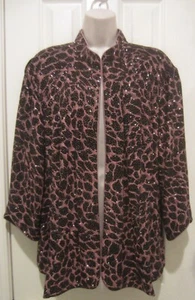 Alex Evenings Pink & Black Sparkle Elegant Jacket Women's Plus Size 3X Elegant - Picture 1 of 5